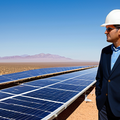 Home 1 녹색산업 자격증 취득 후 연봉 전망 - Renewable Energy Professional**
"A confident engineer, fully clothed in professional attire, inspec...