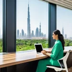 녹색산업 업무 일지 작성법 - **Image Prompt: "The Green Log Navigator in a Modern Arab Office"**
    "A confident Arab woman, pro...
