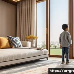 녹색산업 직무와 관련된 기술 - A modern Middle Eastern smart home interior showcasing advanced AI energy management systems: sleek ...