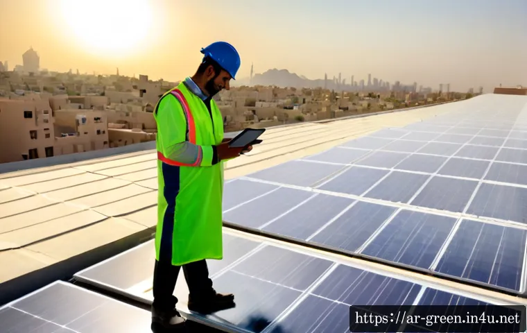 녹색산업 전문가로서의 실무 역량 강화 - Photorealistic Middle Eastern green-industry specialist in modest professional attire and safety hel...